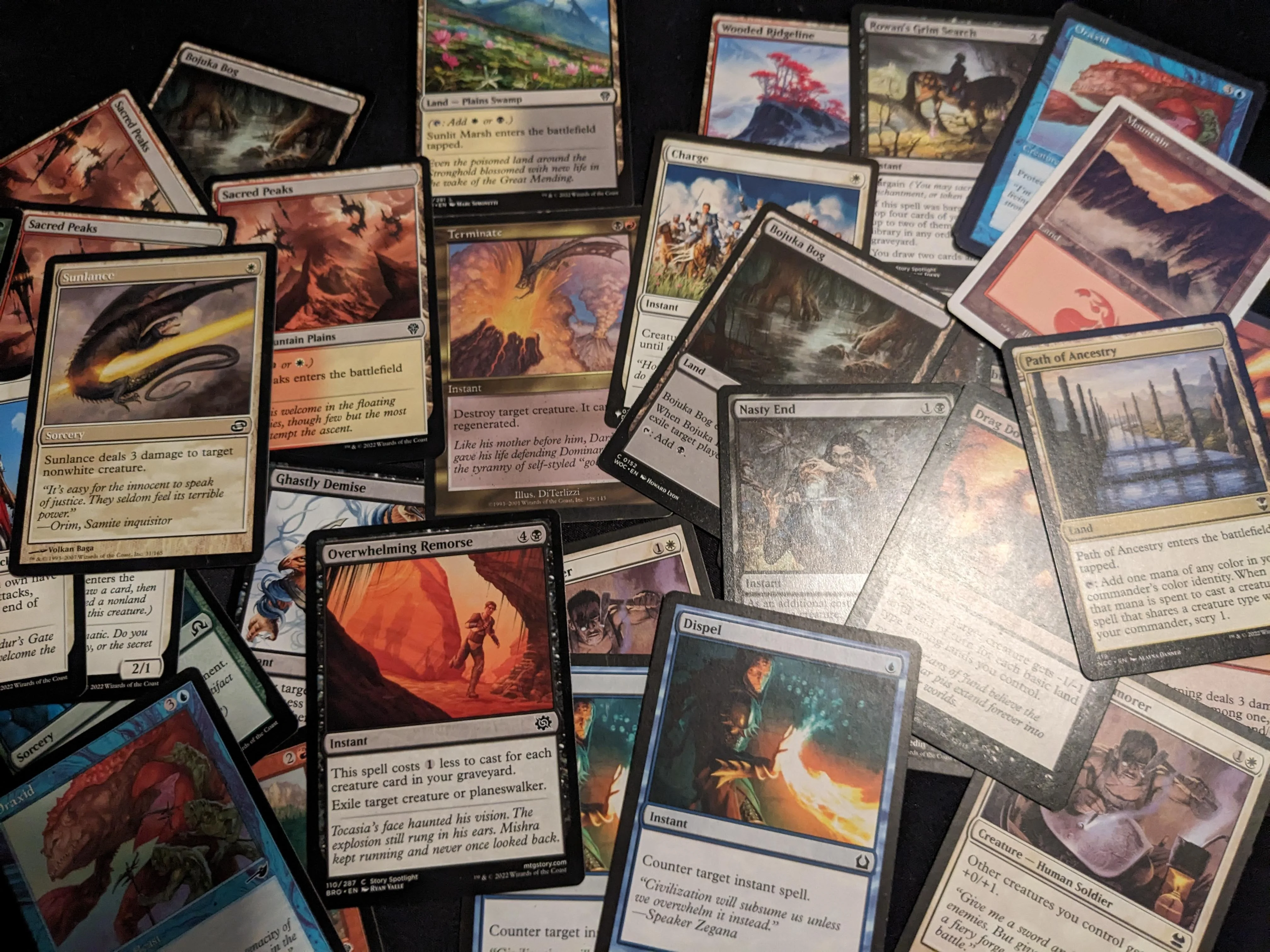 An assortment of magic cards
